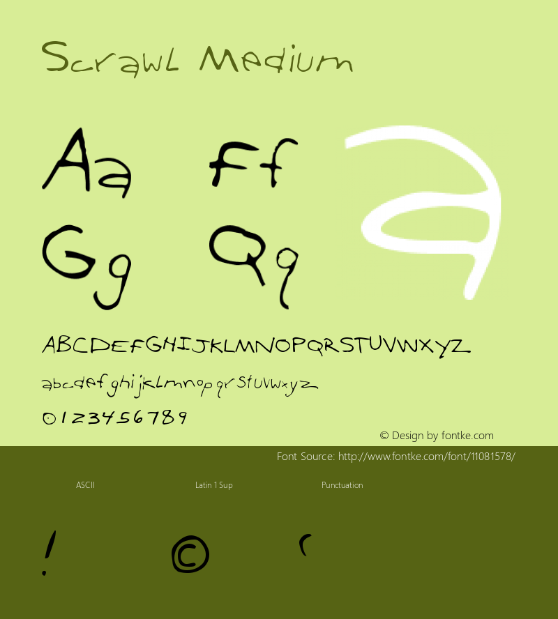 Scrawl Medium Version 001.000 Font Sample