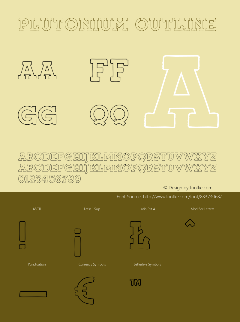 Plutonium-Outline Version 1.000 Font Sample