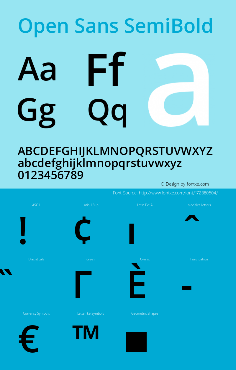 Open Sans SemiBold Regular Version 1.10图片样张