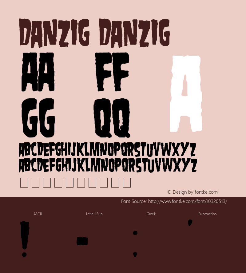 Danzig Danzig Version 1.0; October 12, 2000 Font Sample