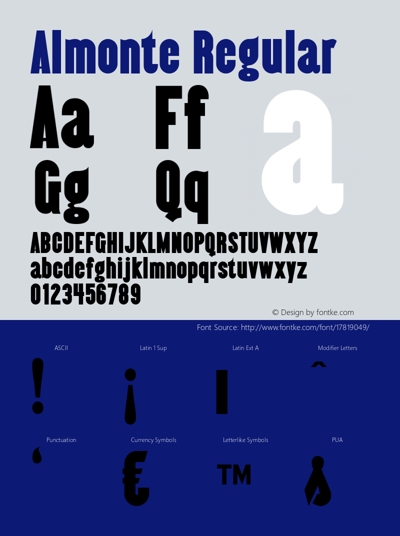 Almonte Regular OTF 4.000;PS 001.001;Core 1.0.29 Font Sample