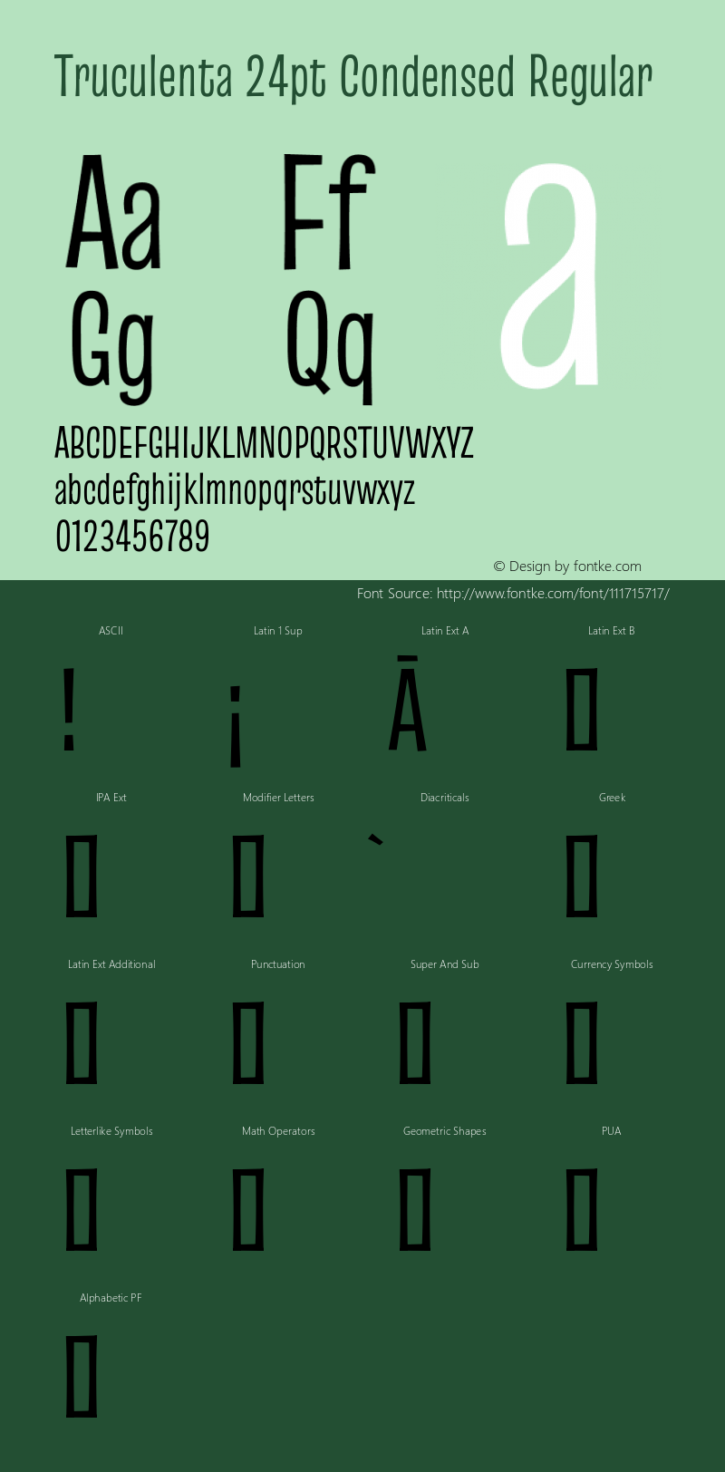 Truculenta 24pt Condensed Regular Version 1.002 Font Sample