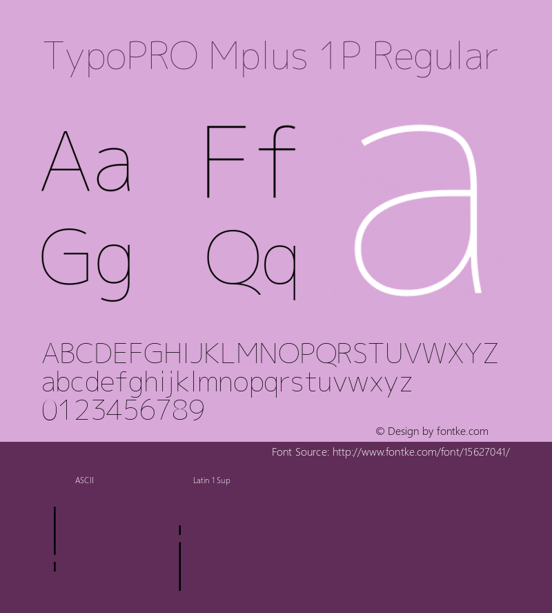 TypoPRO Mplus 1P Regular Version 1.059 Font Sample