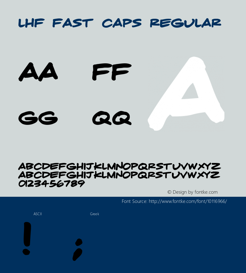 LHF Fast Caps Regular Version 1.01 Font Sample