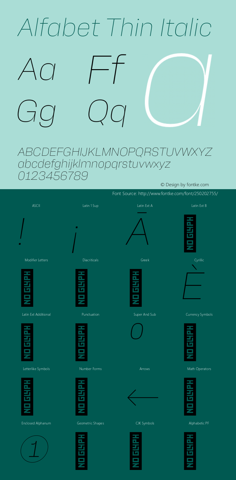 Alfabet Thin Italic Version 3.000;FEAKit 1.0图片样张