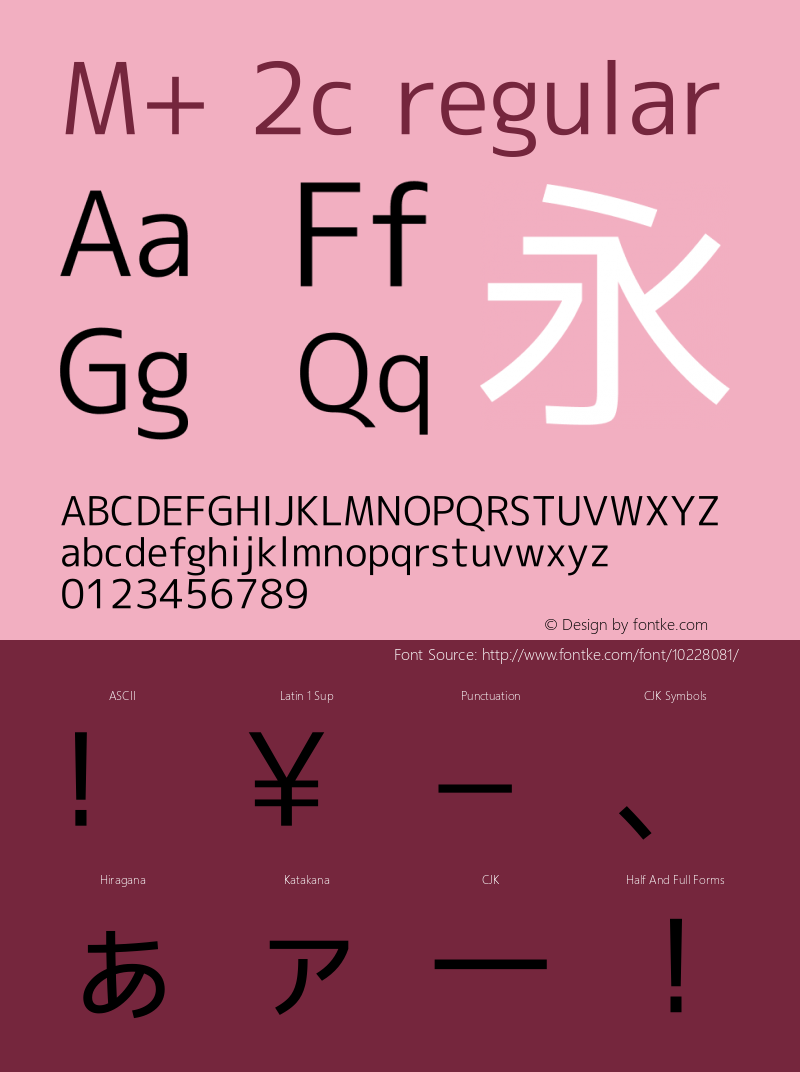 M+ 2c regular Version 1.012 Font Sample