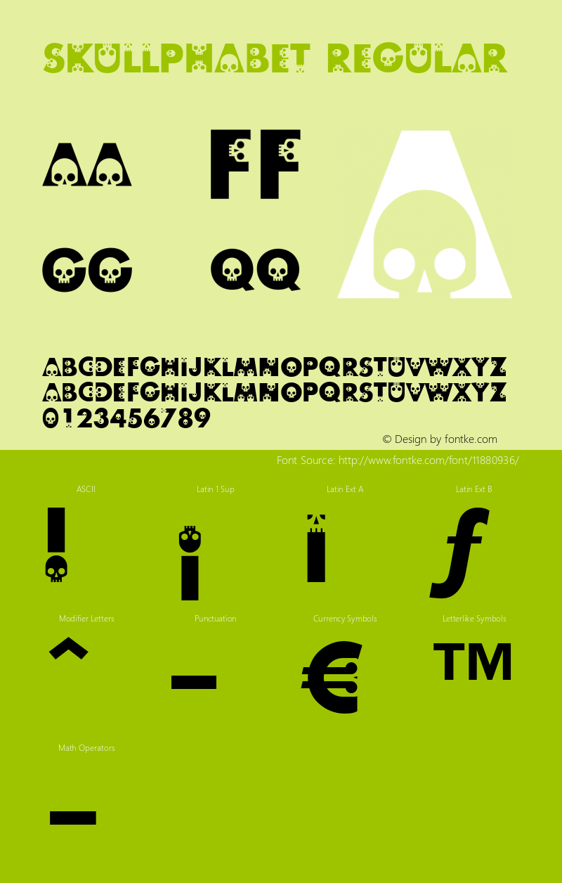 skullphabet Regular Version 001.001 Font Sample