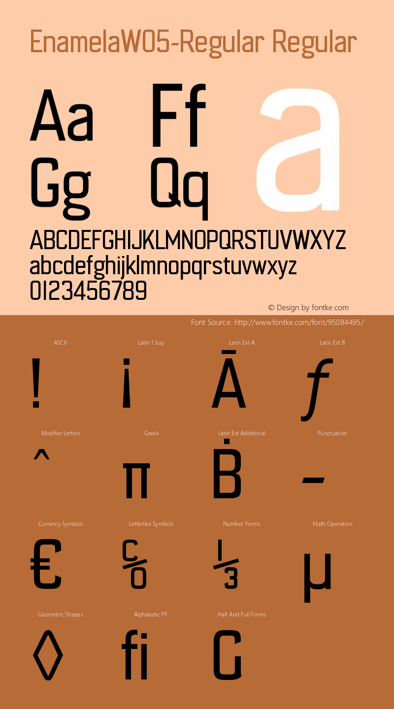 Enamela W05 Regular Version 2.00 Font Sample