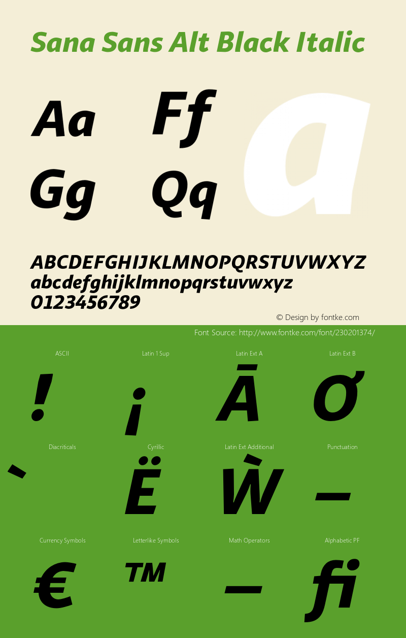 Sana Sans Alt Black Italic Version 1.000;PS 001.000;hotconv 1.0.88;makeotf.lib2.5.64775图片样张