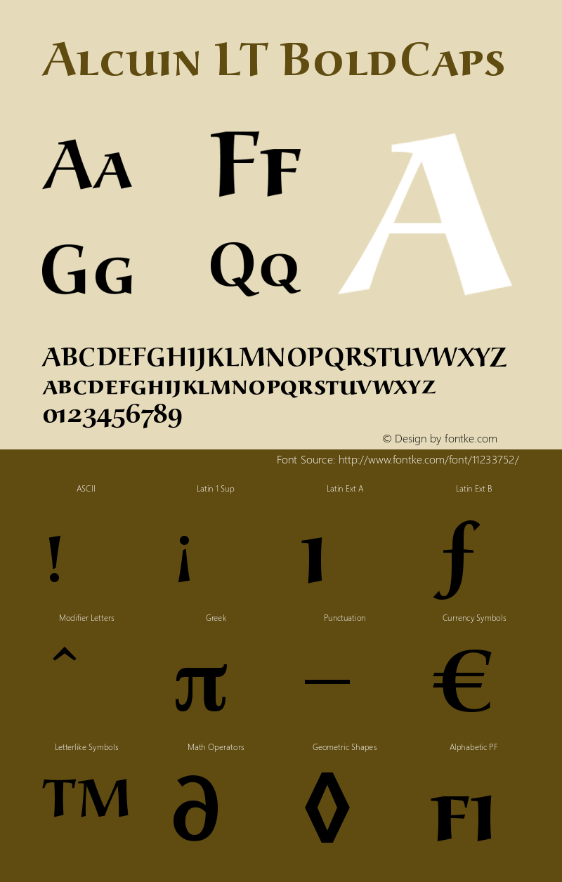 Alcuin LT BoldCaps Version 001.000 Font Sample