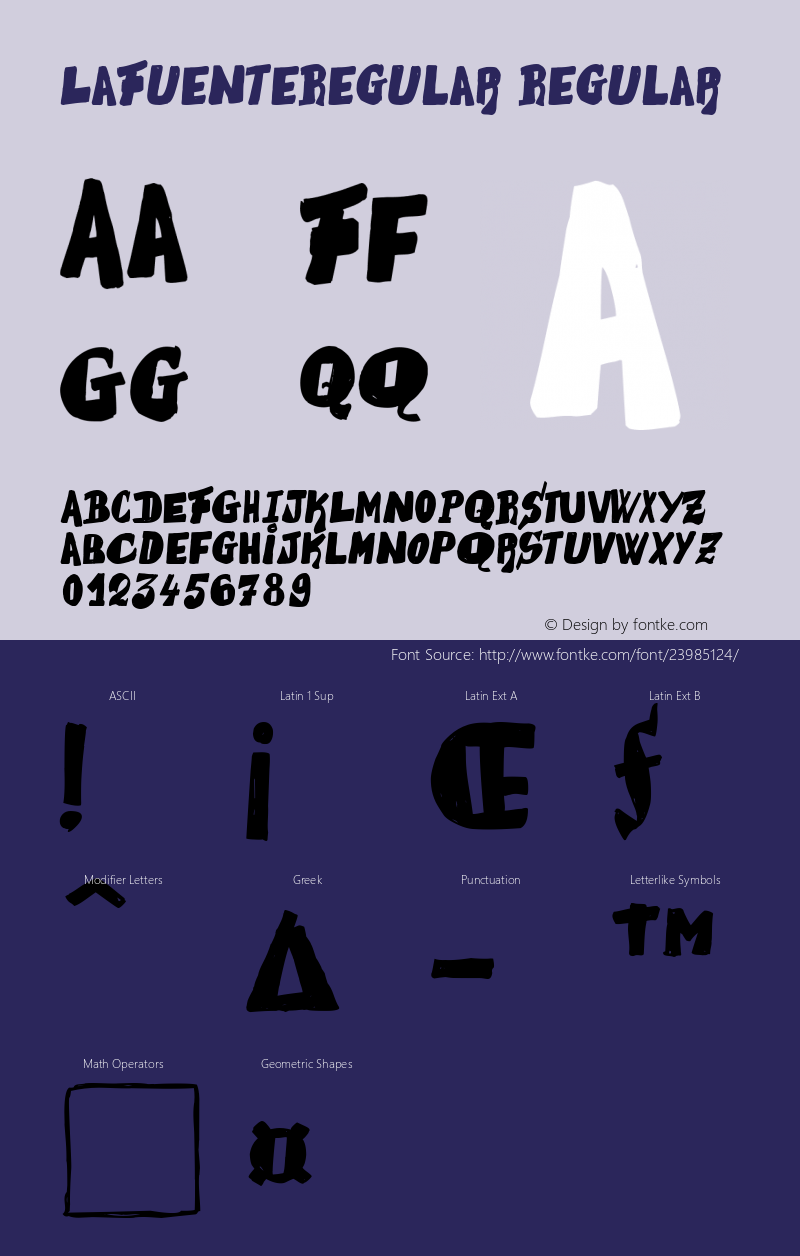 LaFuenteRegular W00 Regular Version 4.10 Font Sample