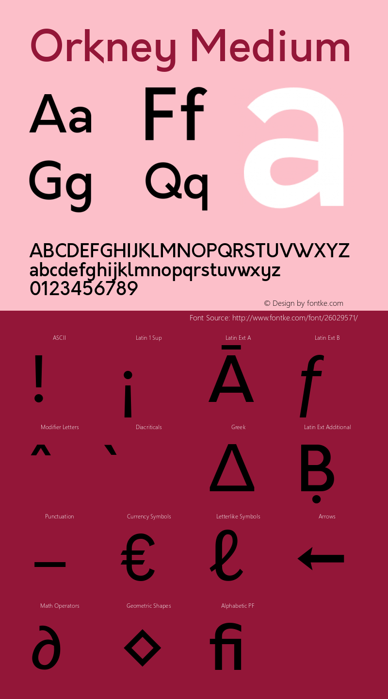 Orkney-Medium 1.0; ttfautohint (v1.5) Font Sample