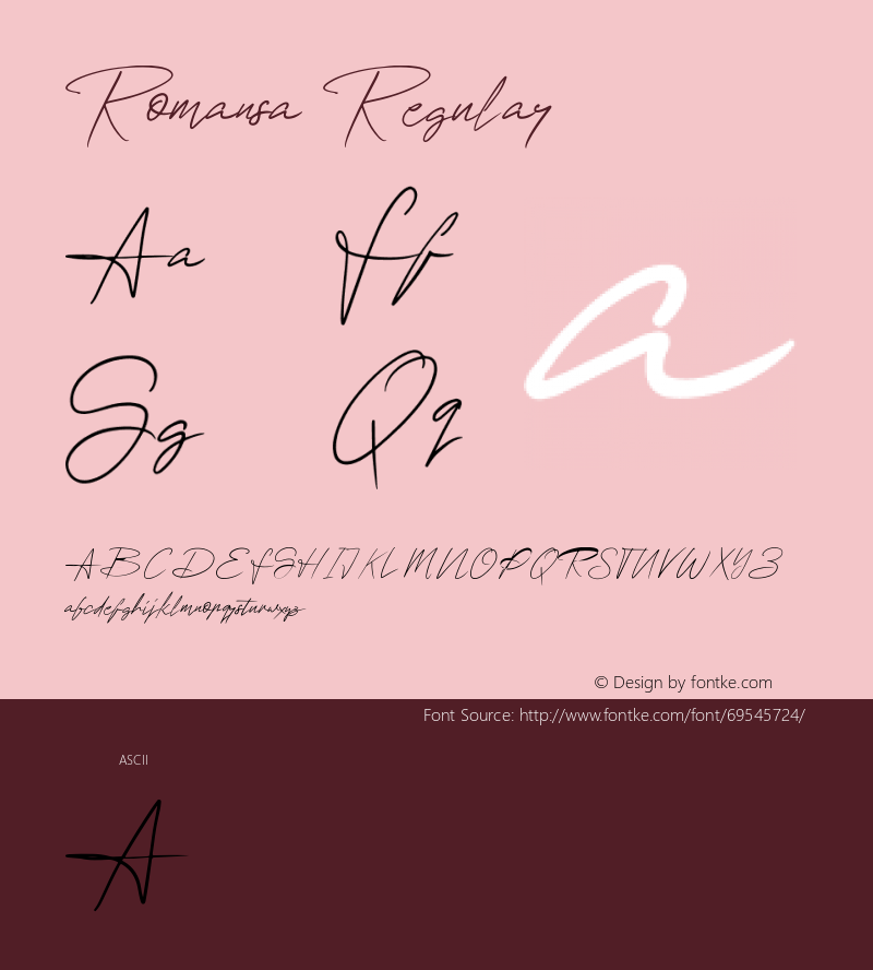 Romansa  Font Sample