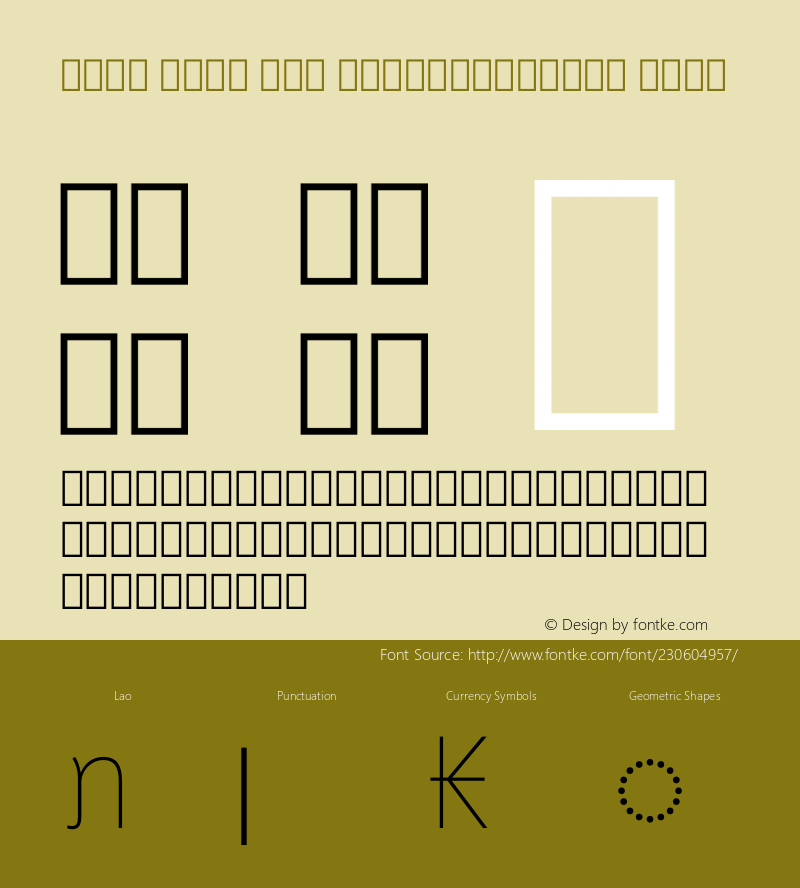 Noto Sans Lao SemiCondensed Thin Version 2.001图片样张