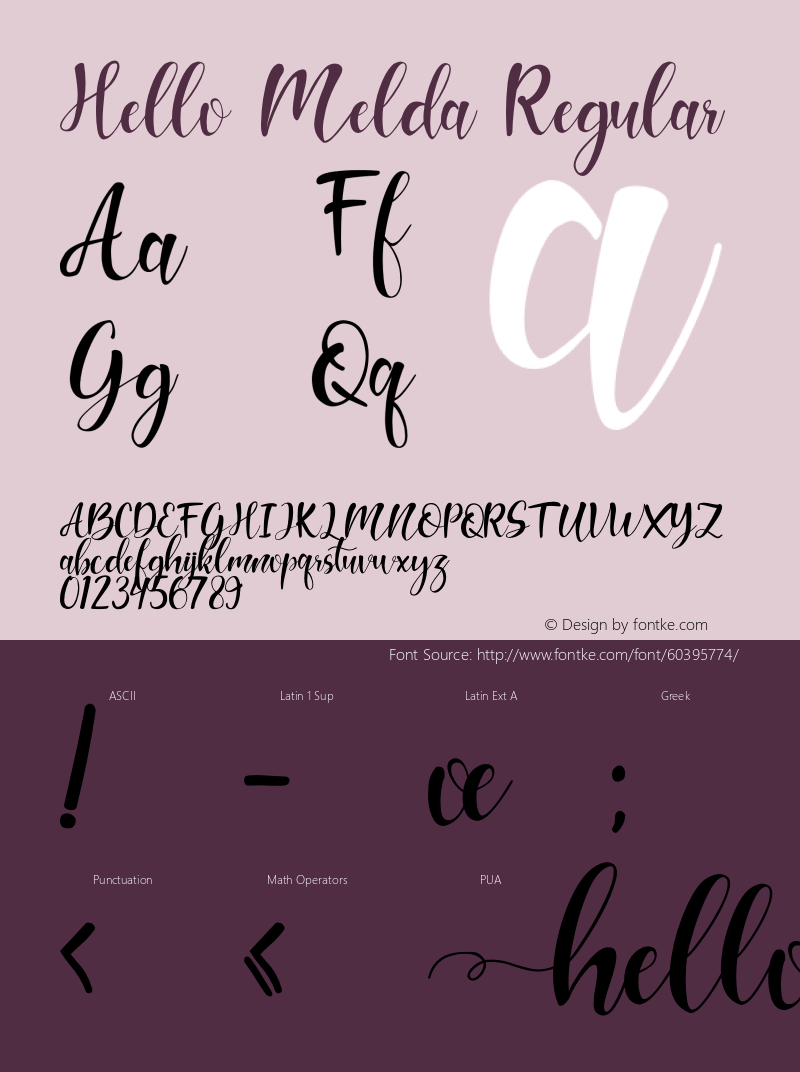 Hello Melda Version 1.00;March 24, 2020;FontCreator 11.5.0.2427 32-bit Font Sample