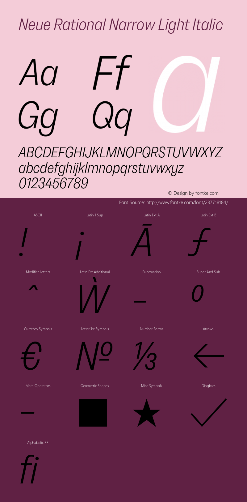 NeueRational-NarrowLightItalic Version 1.000图片样张