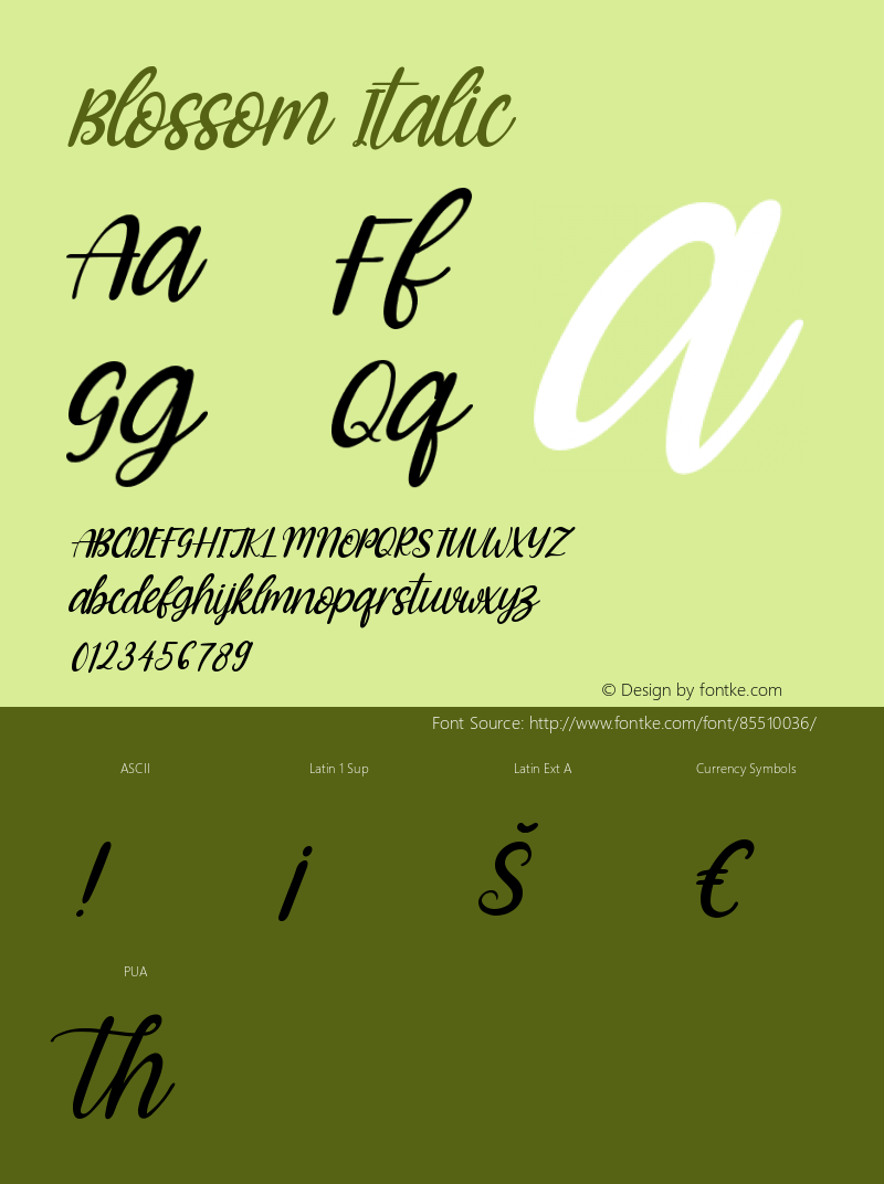 Blossom Italic Version 1.00;September 6, 2020;FontCreator 12.0.0.2563 64-bit Font Sample