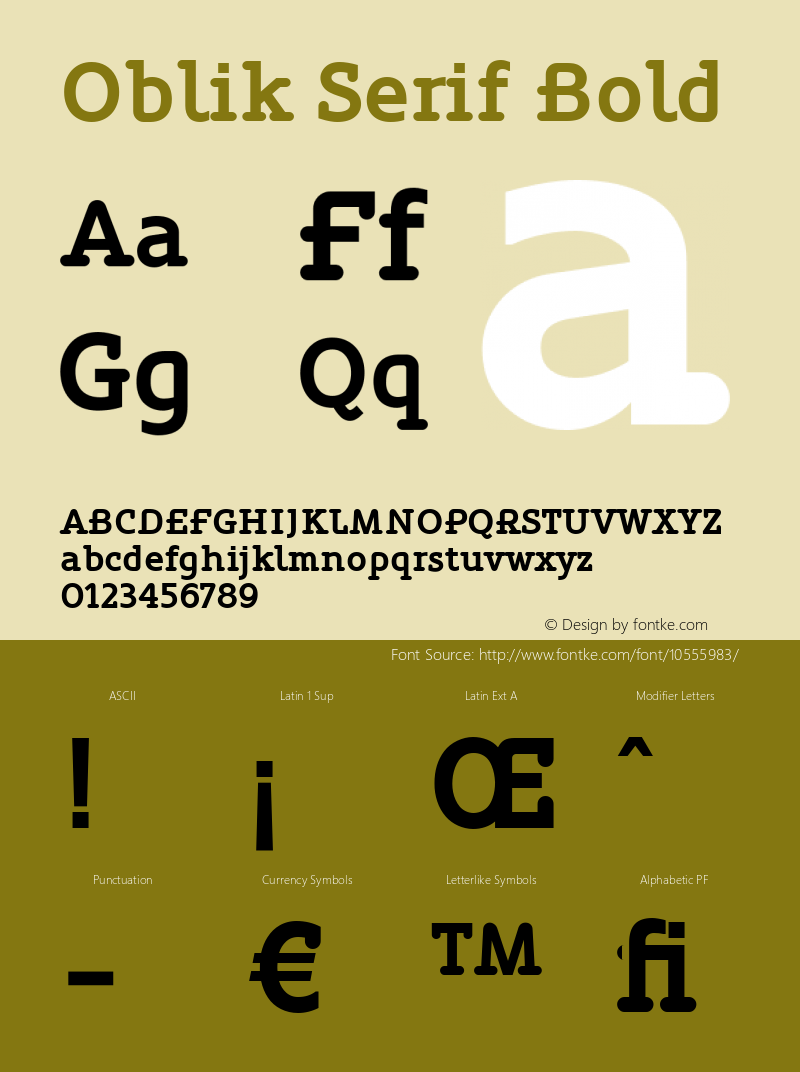 Oblik Serif Bold 1.000 Font Sample