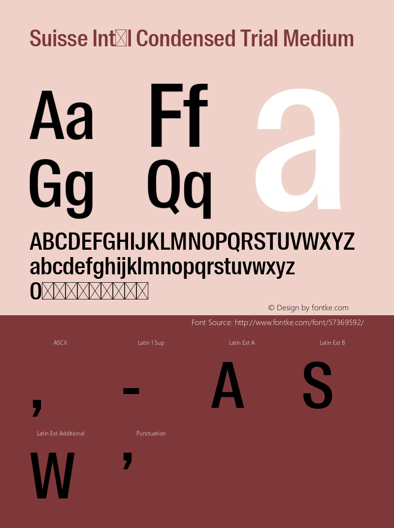 Suisse Int'l Cond Trial Medium Version 2.100 Font Sample