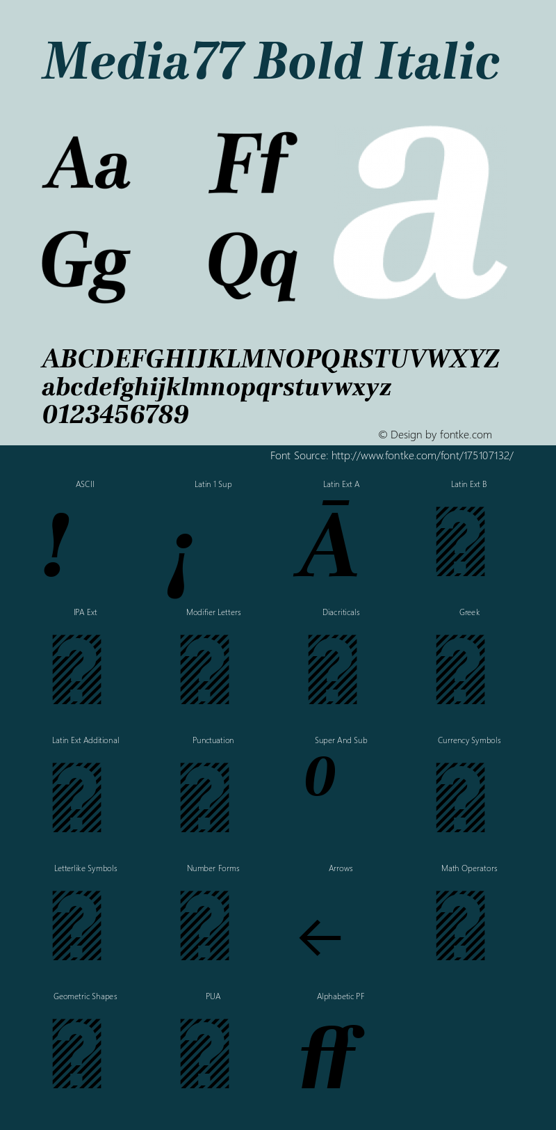 Media77 Bold Italic Version 2.000 | web-TT图片样张