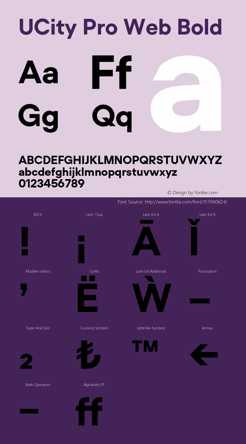 UCityProWeb-Bold Version 2.001 Font Sample