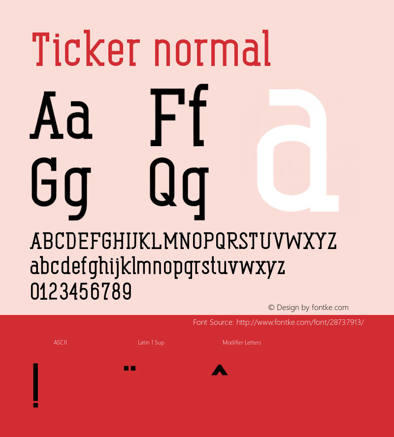 Ticker Version 1 Font Sample