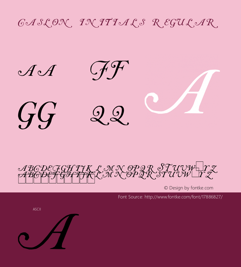 Caslon Initials Regular 001.003 Font Sample