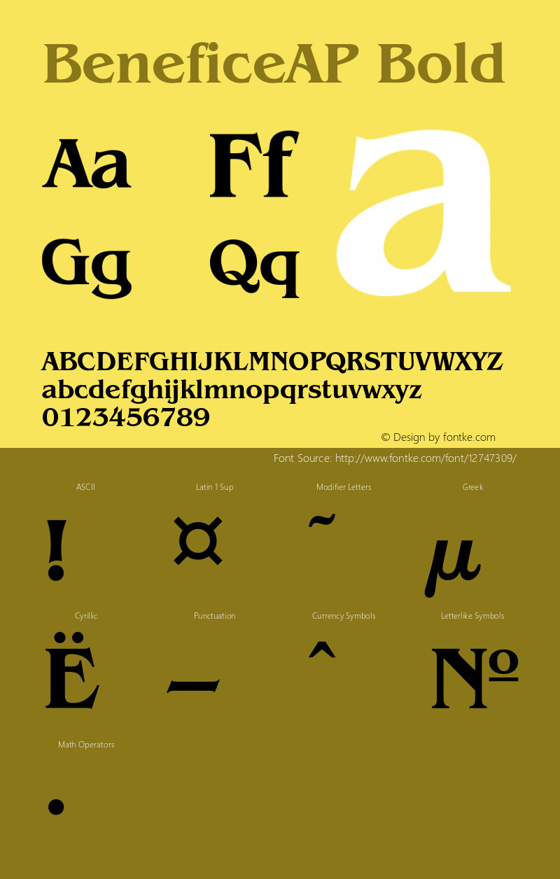 BeneficeAP Bold OTF 1.0;PS 001.000;Core 116;AOCW 1.0 161 Font Sample