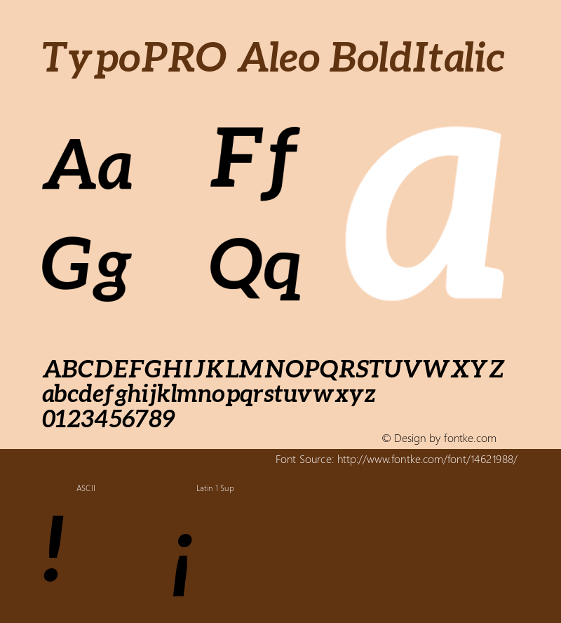 TypoPRO Aleo BoldItalic Version 1.1 Font Sample