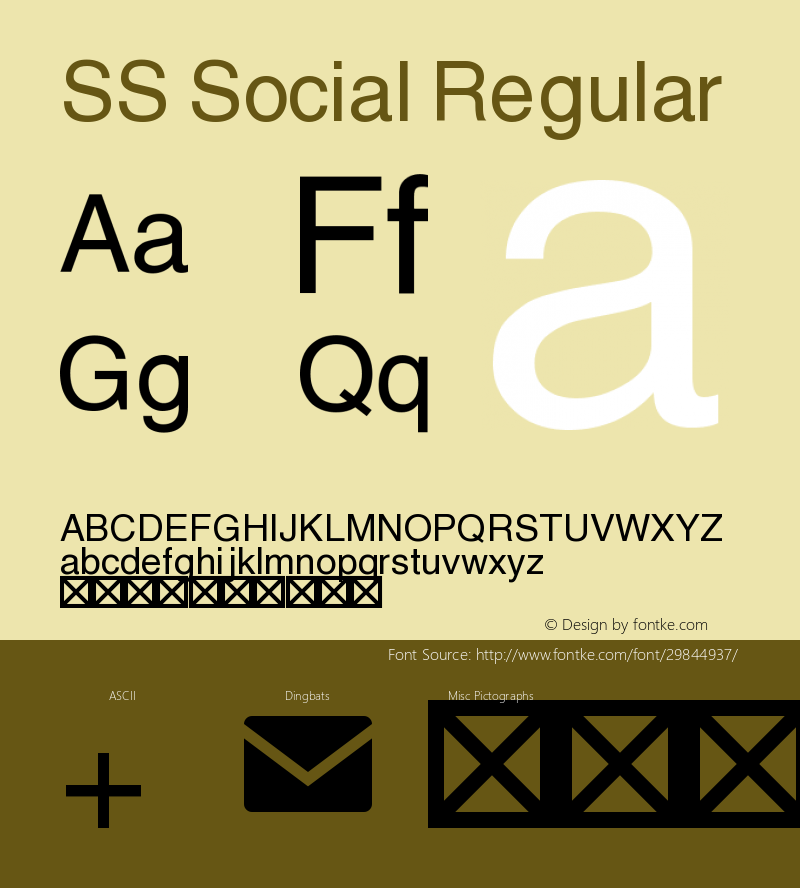 SS Social Regular SS Social: 2012 Font Sample