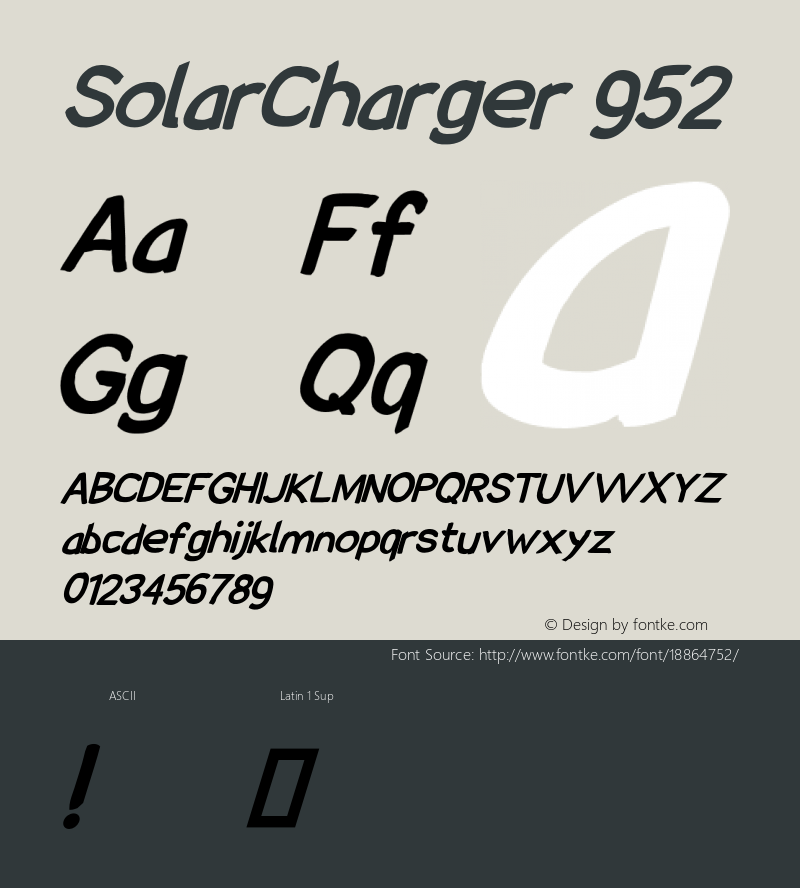 SolarCharger 952 Version 1.100 Font Sample