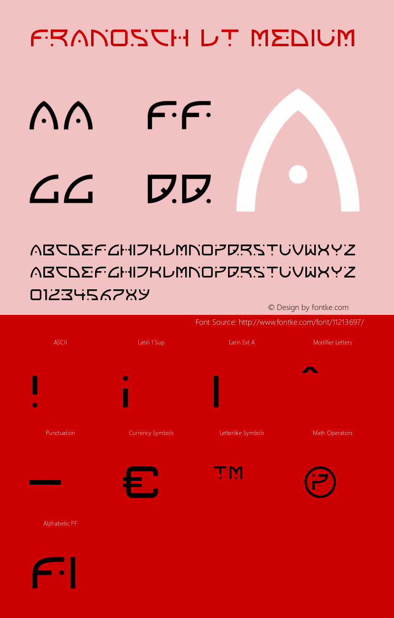 Franosch LT Medium Version 001.000 Font Sample