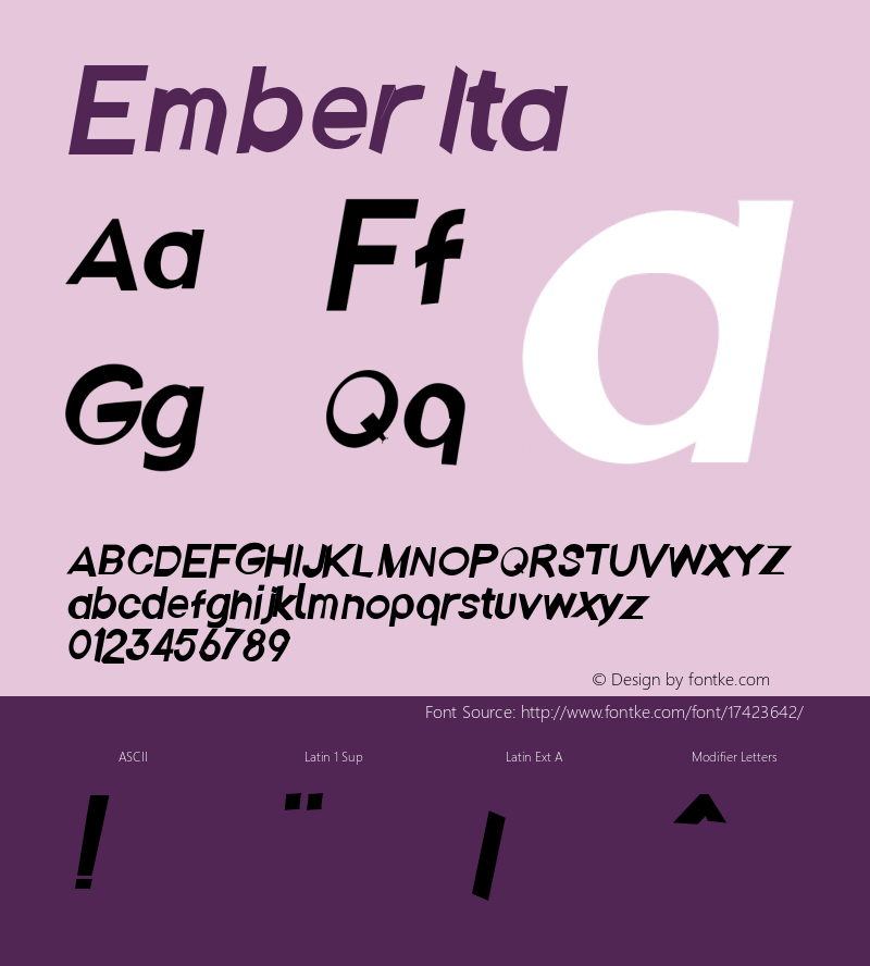 Ember Ita Version 0.127 Font Sample