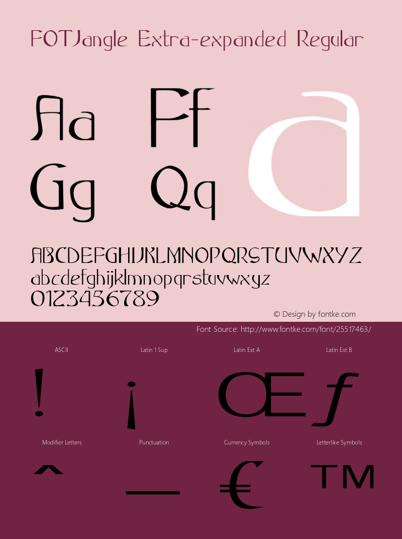 FOTJangle-ExtraexpandedRegular Version 1.000 Font Sample