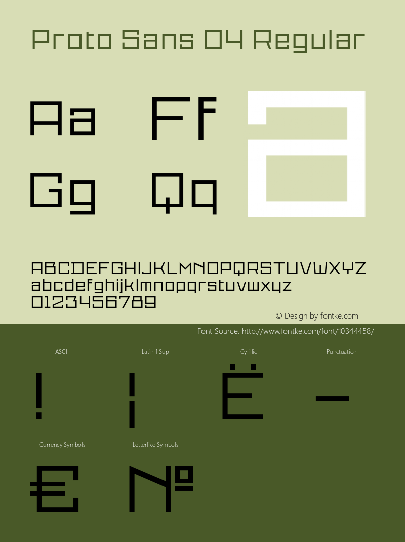 Proto Sans 04 Regular Unknown Font Sample