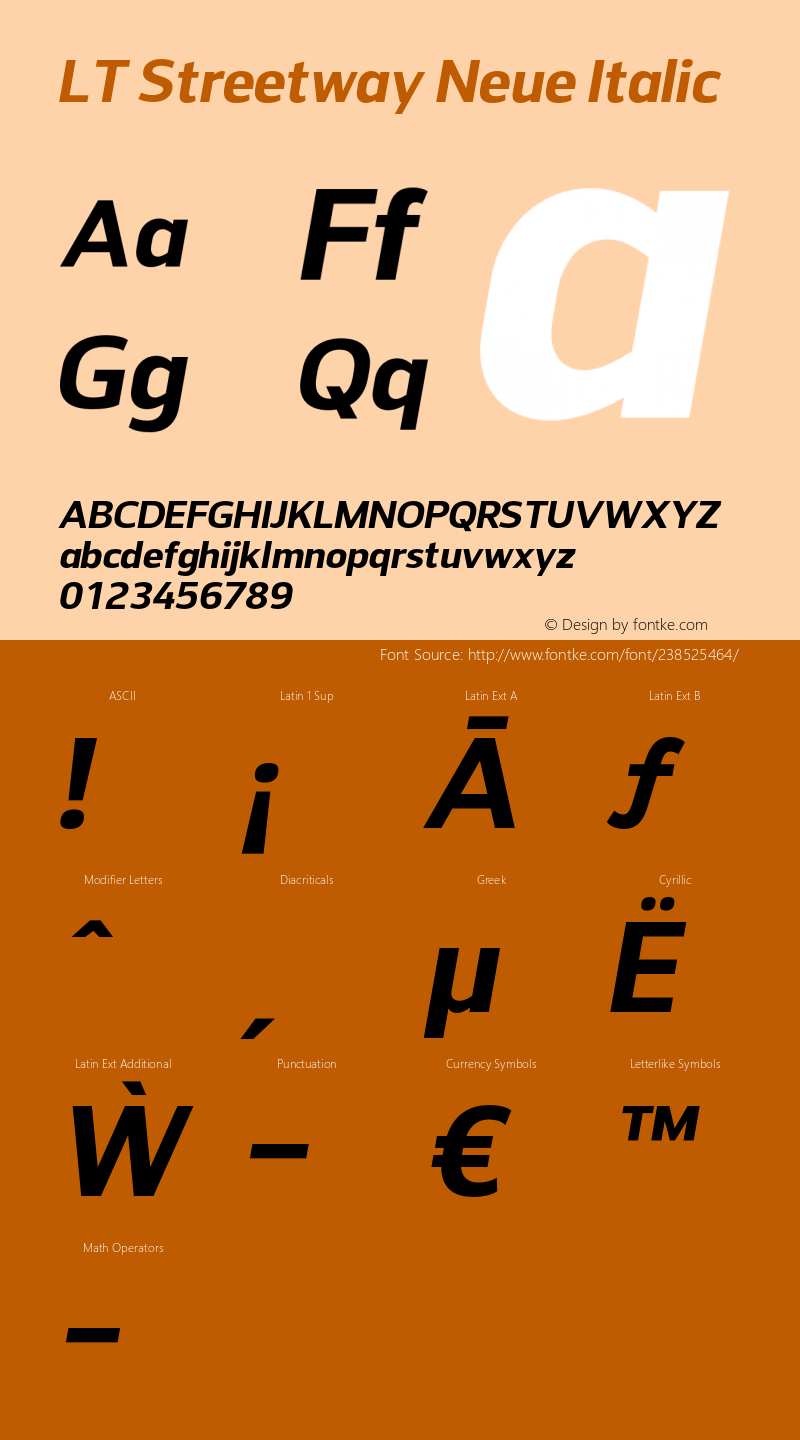 LT Streetway Neue Bold Italic Version 1.000图片样张