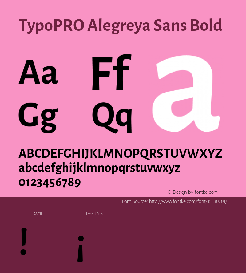 TypoPRO Alegreya Sans Bold Version 1.000;PS 001.000;hotconv 1.0.70;makeotf.lib2.5.58329 DEVELOPMENT Font Sample