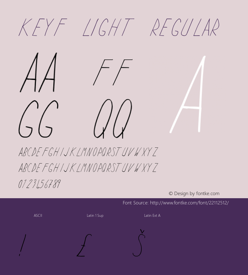 Keyf Light Version 1.0 Font Sample