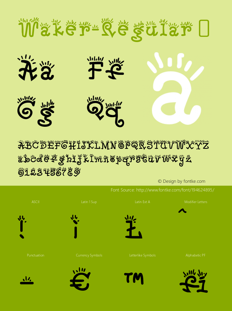 ☞Waker-Regular Version 3.001;com.myfonts.easy.typodermic.waker.regular.wfkit2.version.3R4e图片样张