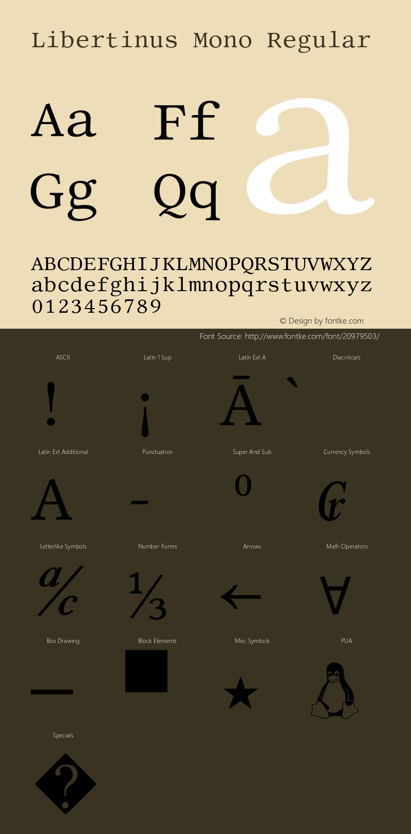 Libertinus Mono Version 6.3 Font Sample