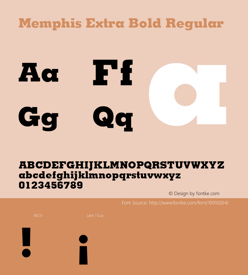 Memphis Extra Bold Regular 1.000; 12-21-92 Font Sample