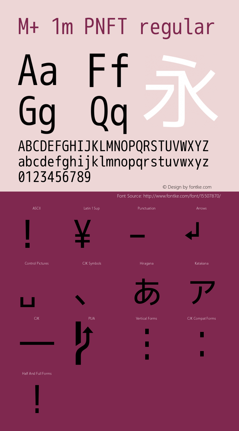 M+ 1m PNFT regular Version 0.4.0 Font Sample