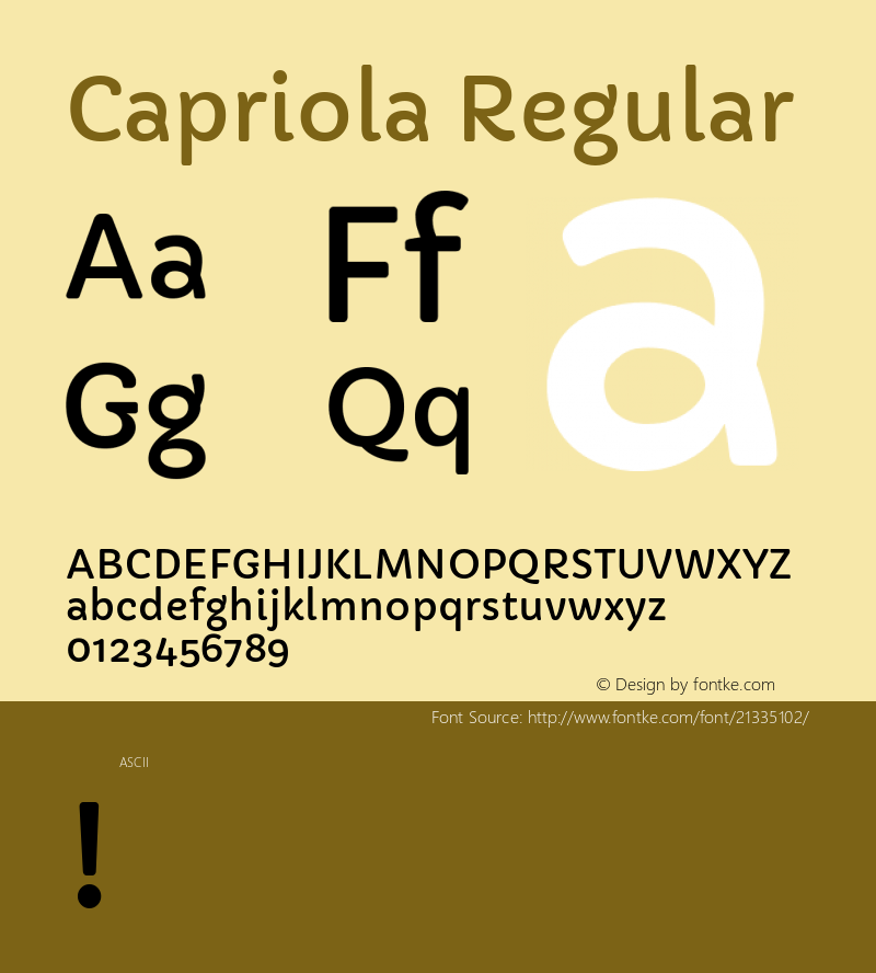 Capriola Version 1.0 Font Sample