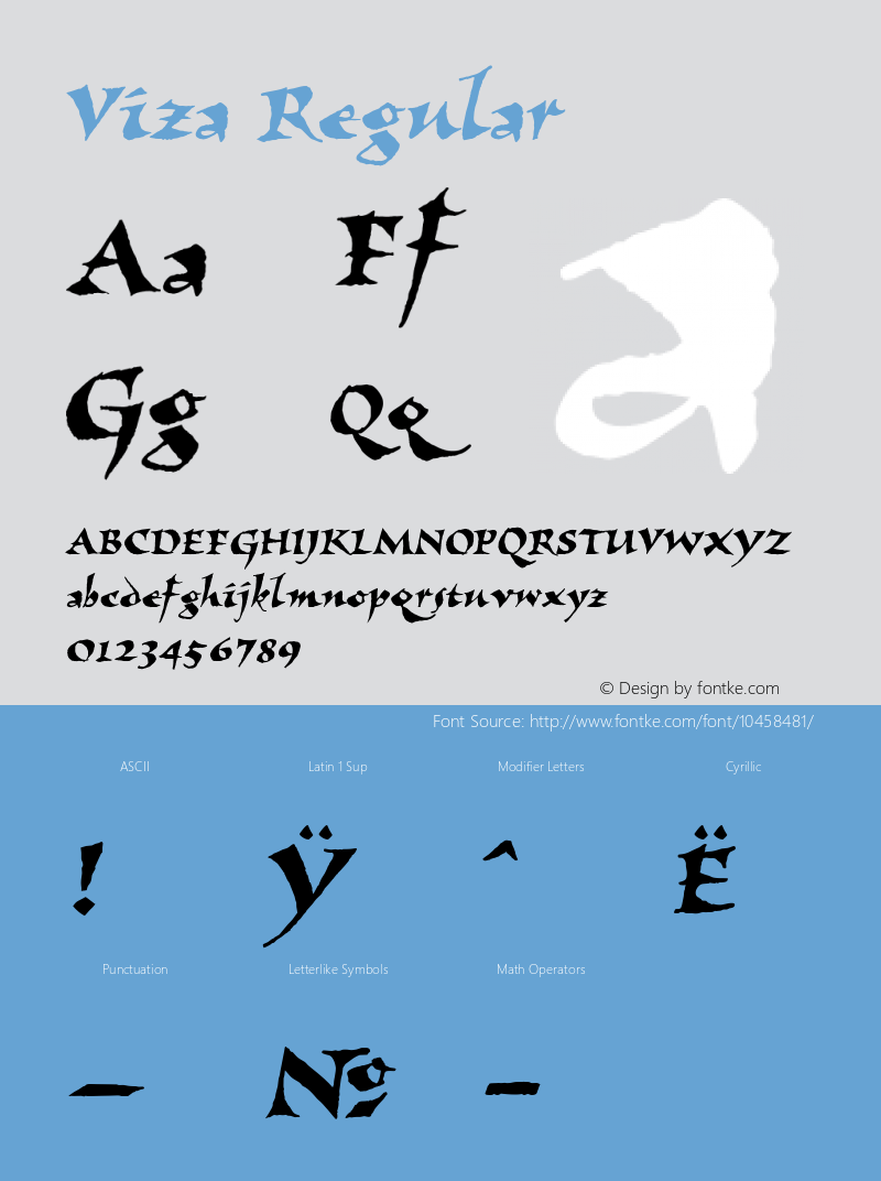 Viza Regular Unknown Font Sample