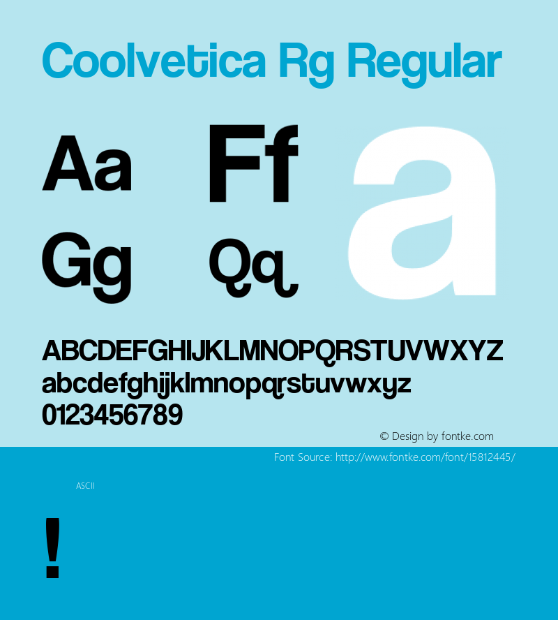 Coolvetica Rg Regular Version 4.200; ttfautohint (v1.4.1) Font Sample