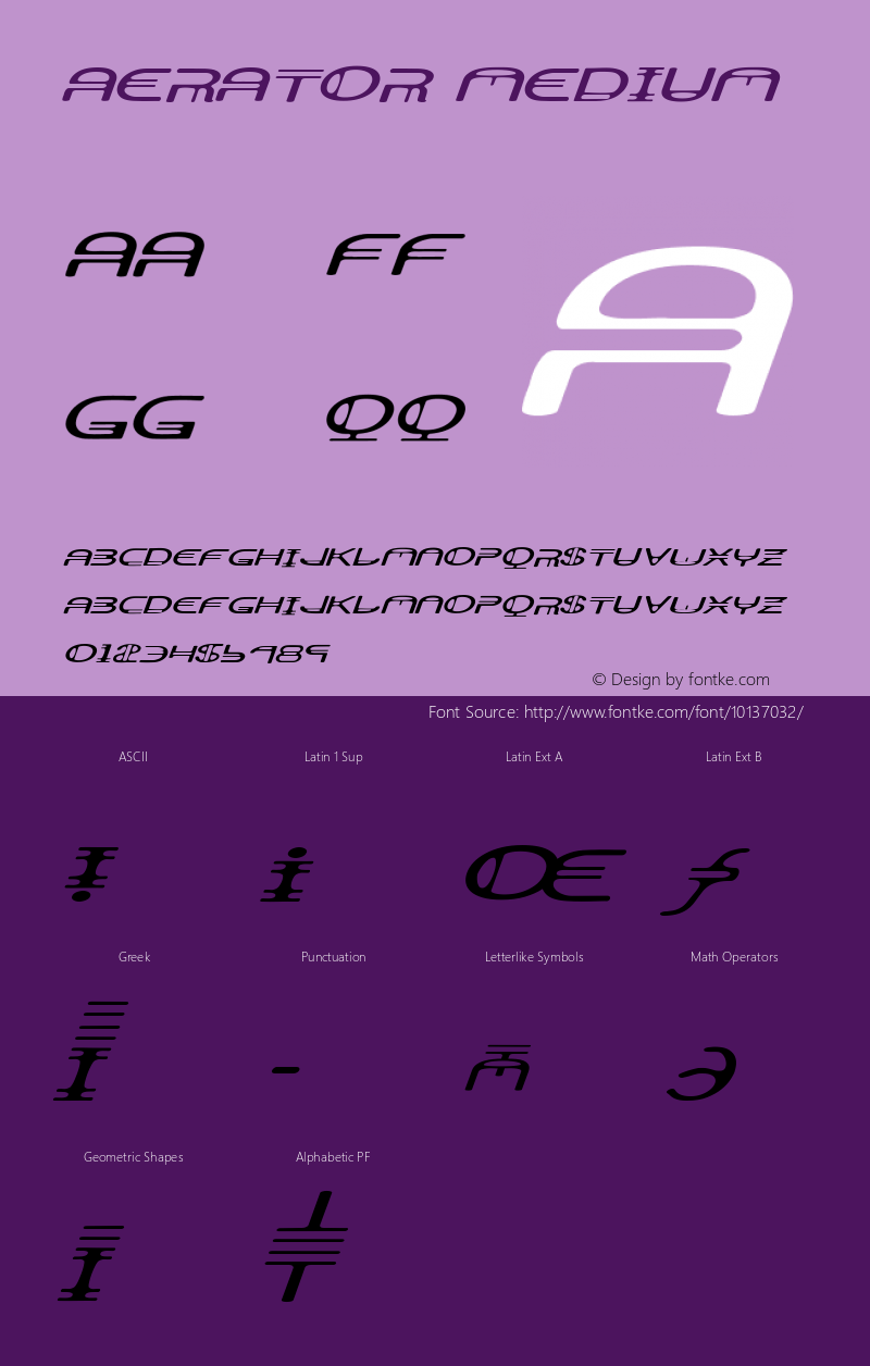 Aerator Medium 001.000 Font Sample