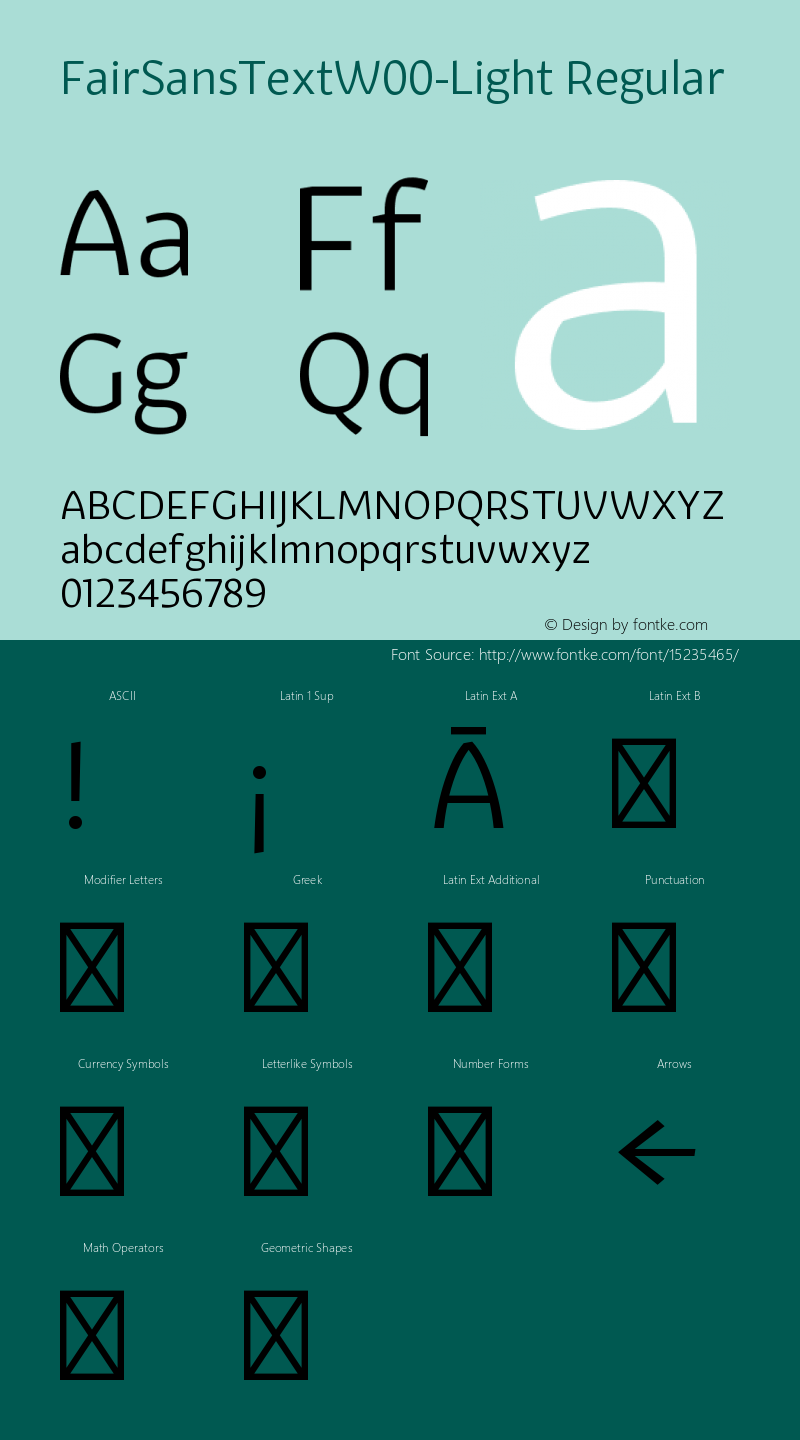 FairSansTextW00-Light Regular Version 1.10 Font Sample