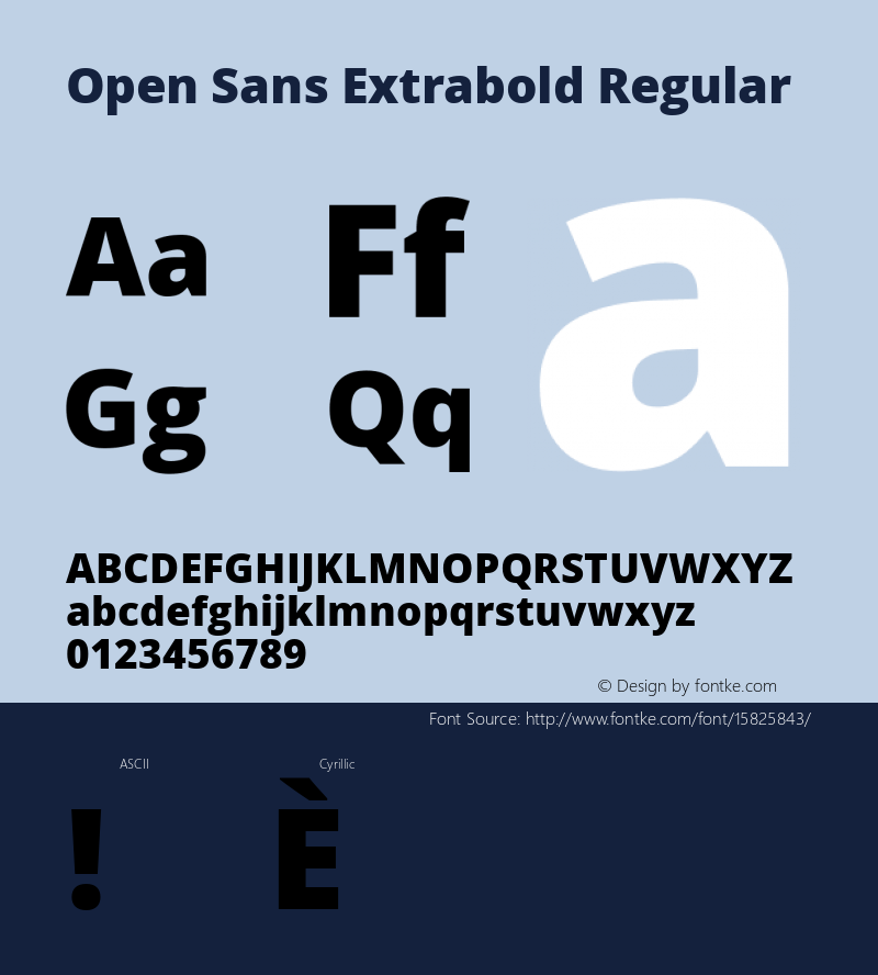 Open Sans Extrabold Regular Version 1.10; ttfautohint (v1.4.1) Font Sample