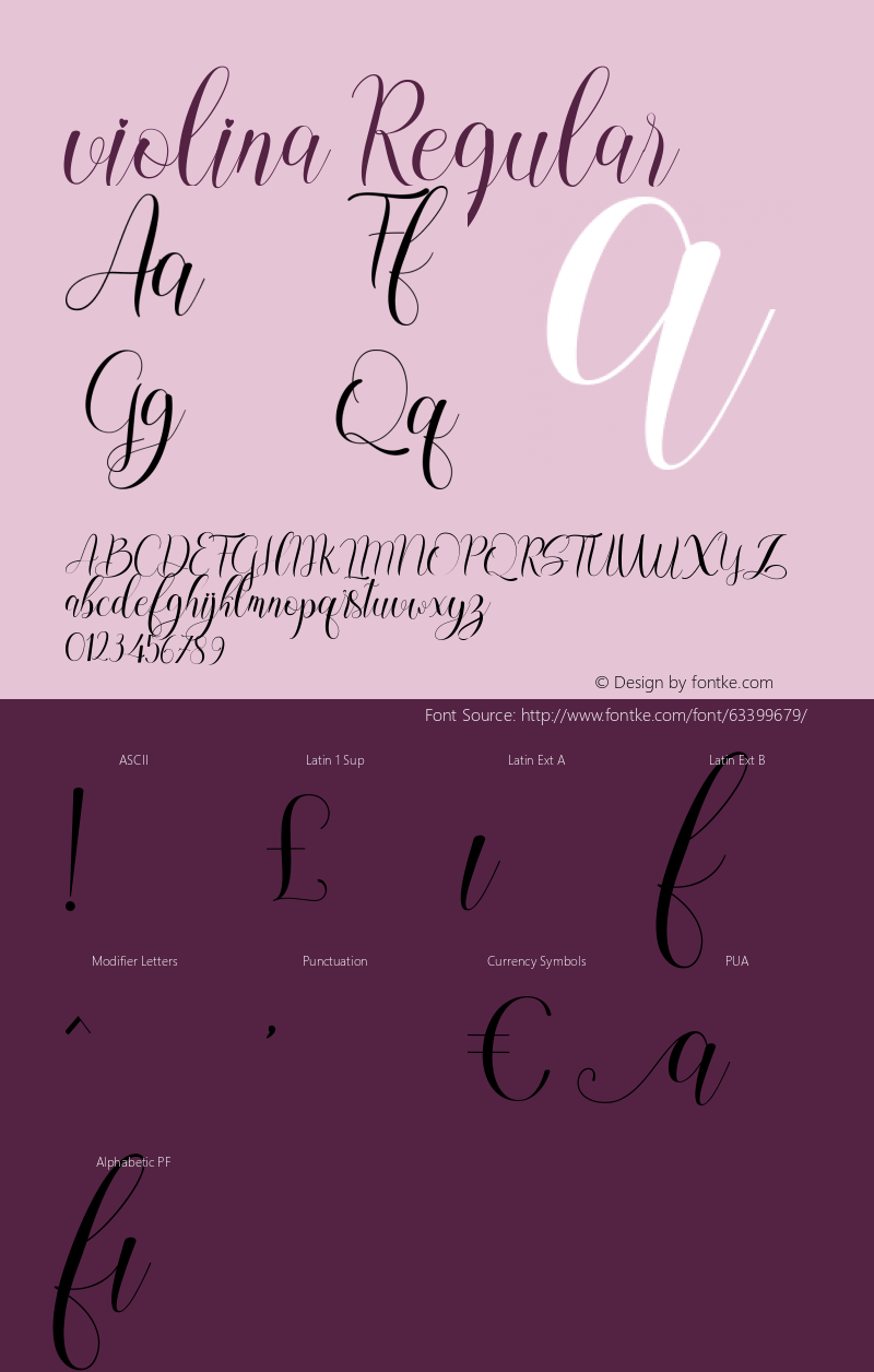 violina 1.000 Font Sample