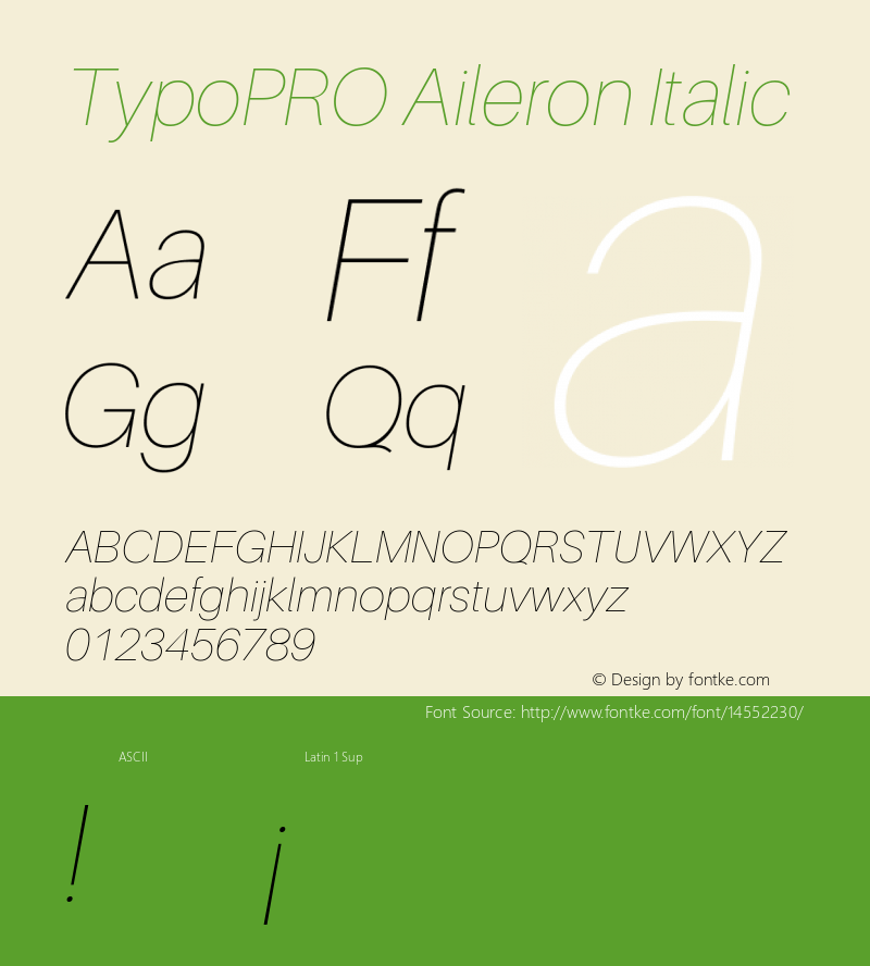 TypoPRO Aileron Italic Version 1.000;PS 001.000;hotconv 1.0.70;makeotf.lib2.5.58329 Font Sample